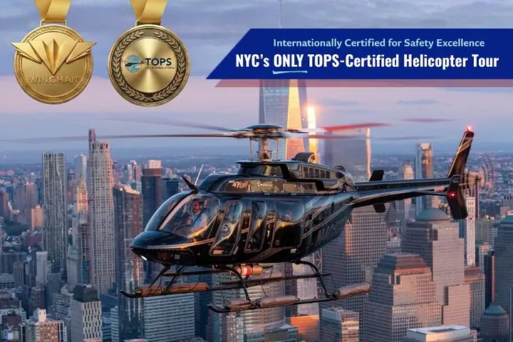 NY Helikopter Tour : New York City Skyline von New Jersey